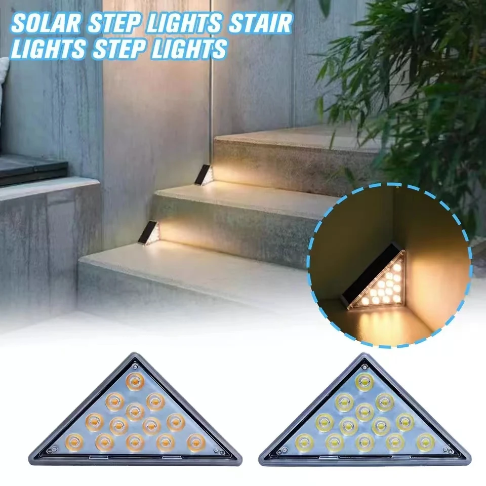 

LED Outdoor Solar Anti-theft Stair Light Lens Design Super Bright IP67 Waterproof Step Lamp Decor Lighting Atmosphere Party