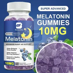 B BEWORTHS Melatonina de arándanos, 10 mg de gomas para dormir, pastillas creativas para dormir, melatonina para dormir, relajante para adultos