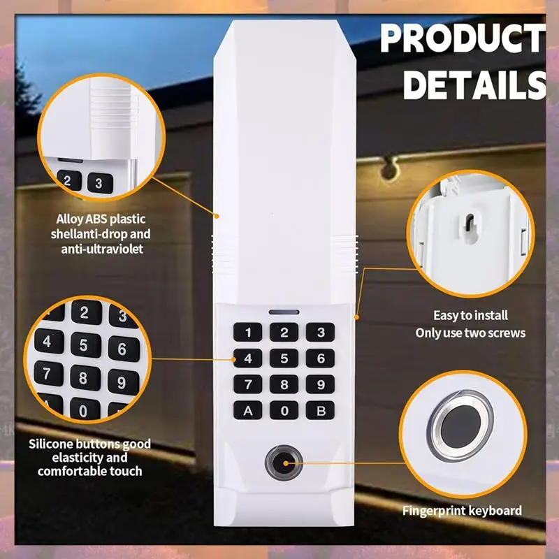 أعلى بيع 1 قطعة 877MAX بصمة باب المرآب لوحة المفاتيح الأبيض ABS لفتاحة حرفي ليفتماستر تشامبرلين