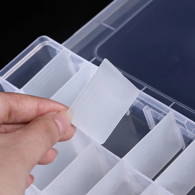 Rectangle Round Square Transparent Plastic Carrying Case For Bead Compartment Adjustable Container Jewelry Storage Box Wholesale
