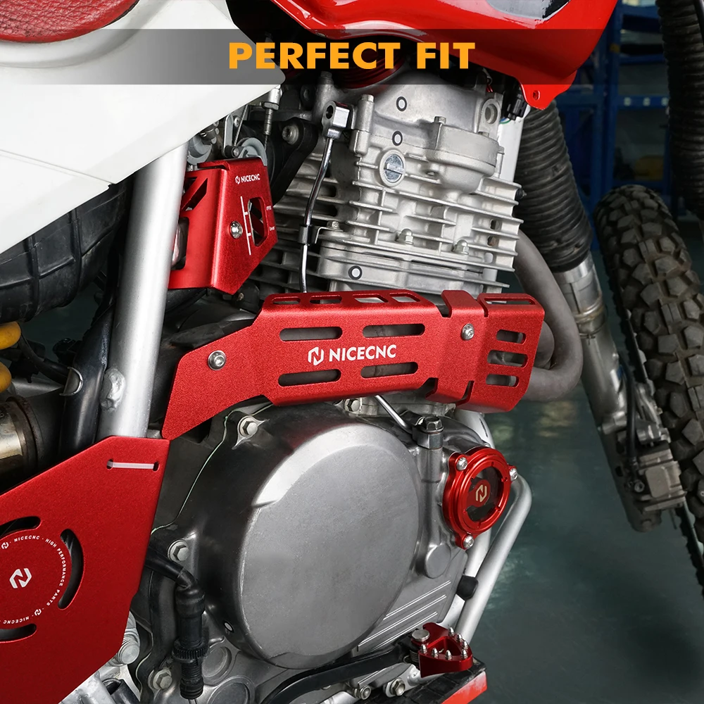 

NICECNC For Honda XR650L XR 650L 1993-2025 2024 2023 2022 Motorcycle Exhaust Pipe Heat Shield Cover Larger Coverage Protector