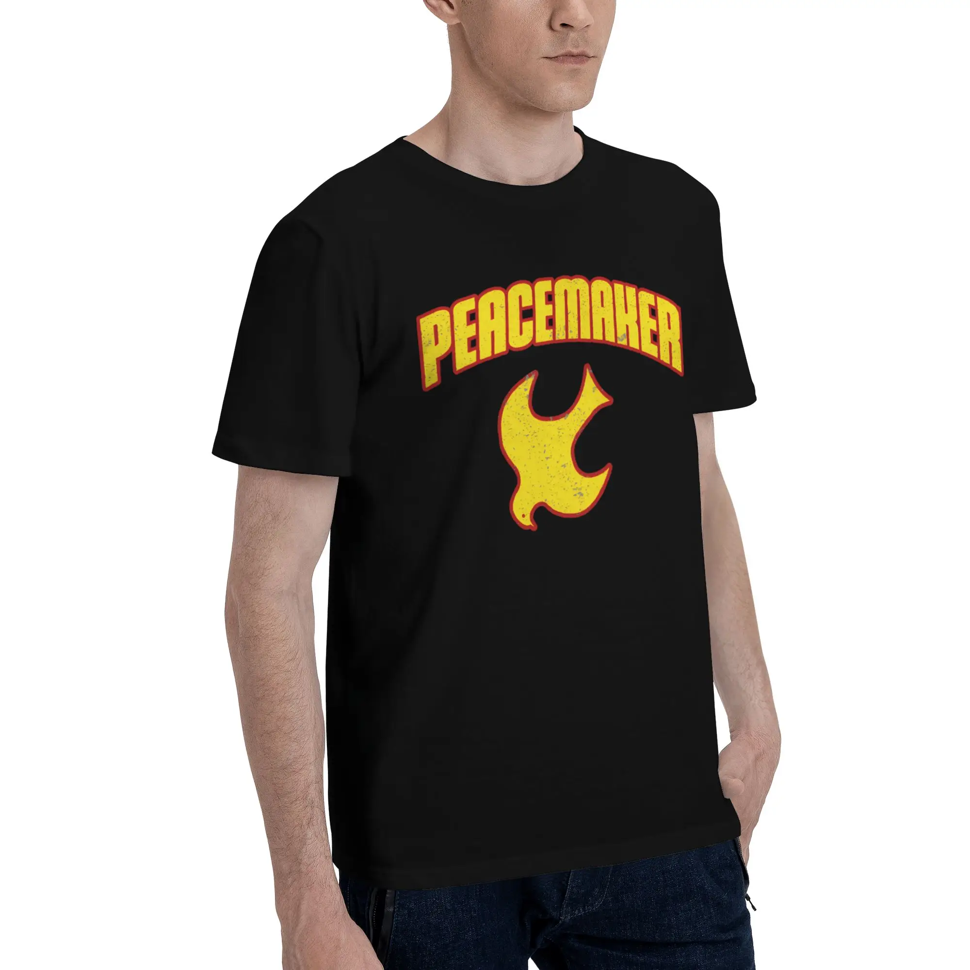 الرجال صانع السلام حمامة السلام تي شيرت الشارع الشهير قصيرة الأكمام القطن الخالص Colthing الترفيه الجدة الرسومات الإبداعية المحملة القمم