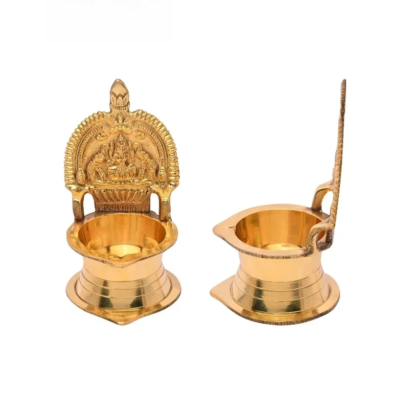 Handmade 5-inch brass oil lamps and accessories made in India