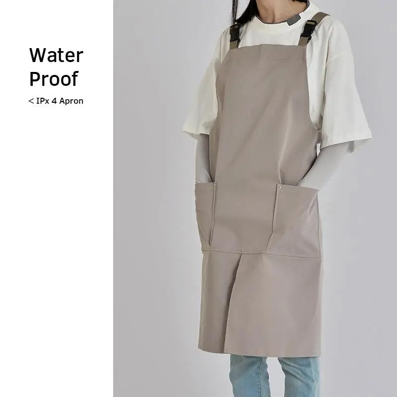 1Pc Modern Solid Color Minimalist Restaurant Working Clothes Apron Kitchen Catering Chef Ins Style Waterproof Uniform Apron