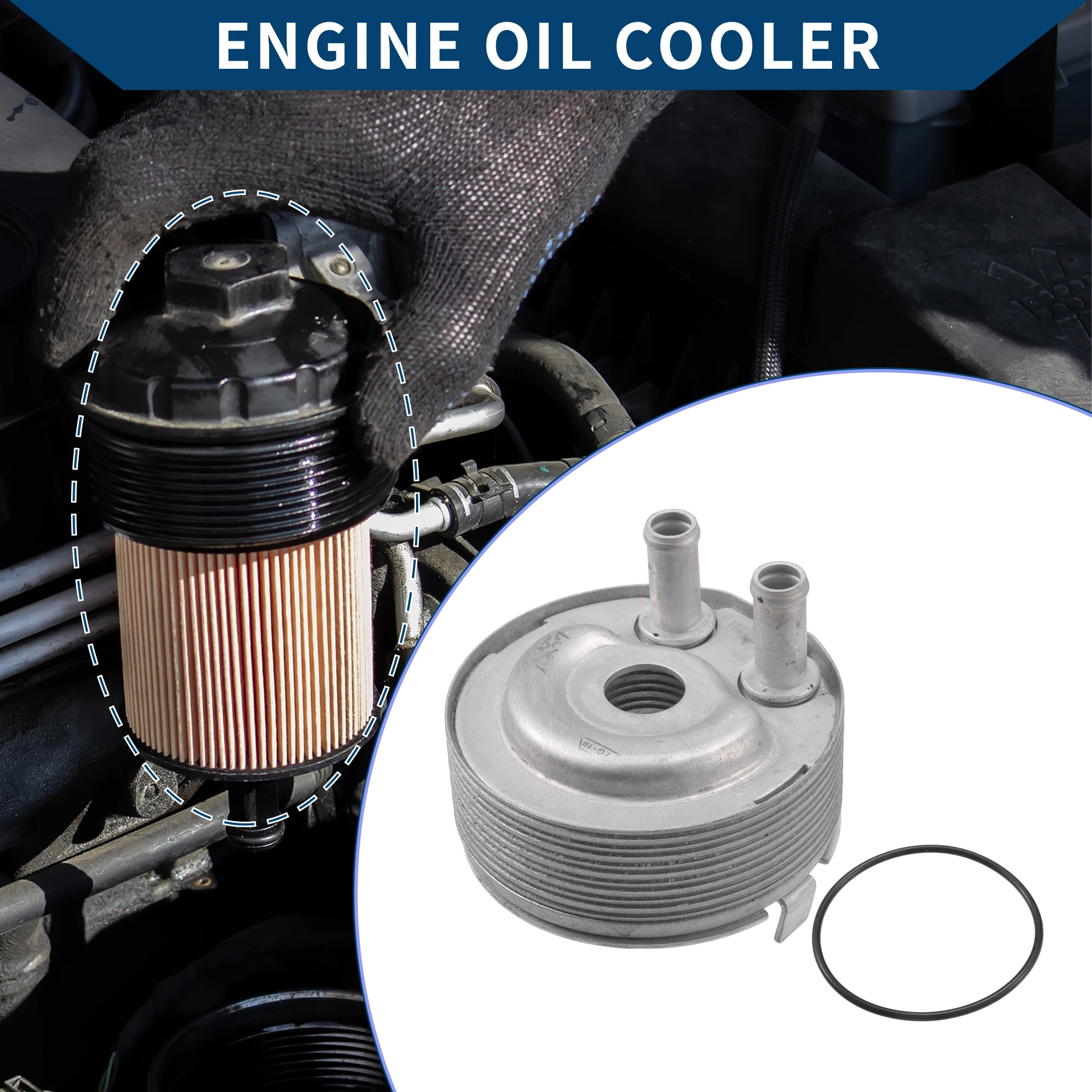 

UXCELL Engine Oil Cooler with Seals for Ford Fusion 13-16 No.213055M301 Trans Cooler
