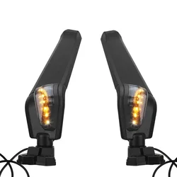 Motorcycle Rearview Mirrors with LED Rotating Adjustable High Visibility Mirrors For Kawasaki Ninja 250 300 400 650 H2 H4