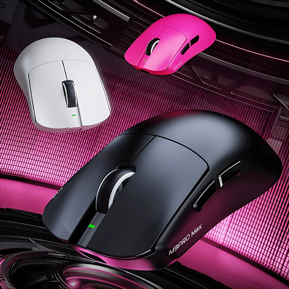 

Lingbao M9pro Max Tri-Mode Wireless Mouse Double 8K Paw3395 E-Sports Gaming Accessories Removable Battery Lightweight Mouse