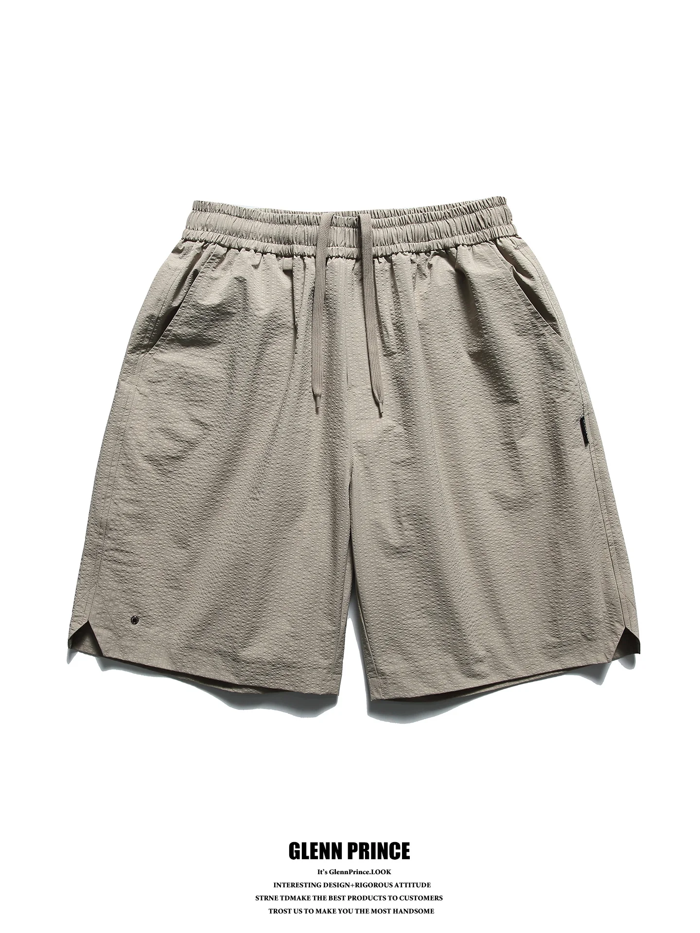 GPstudio Men's Retro Lightweight  Color Five-Quarter Sporty Shorts Summer New Elastic Waist Loose Fit Casual Fashion