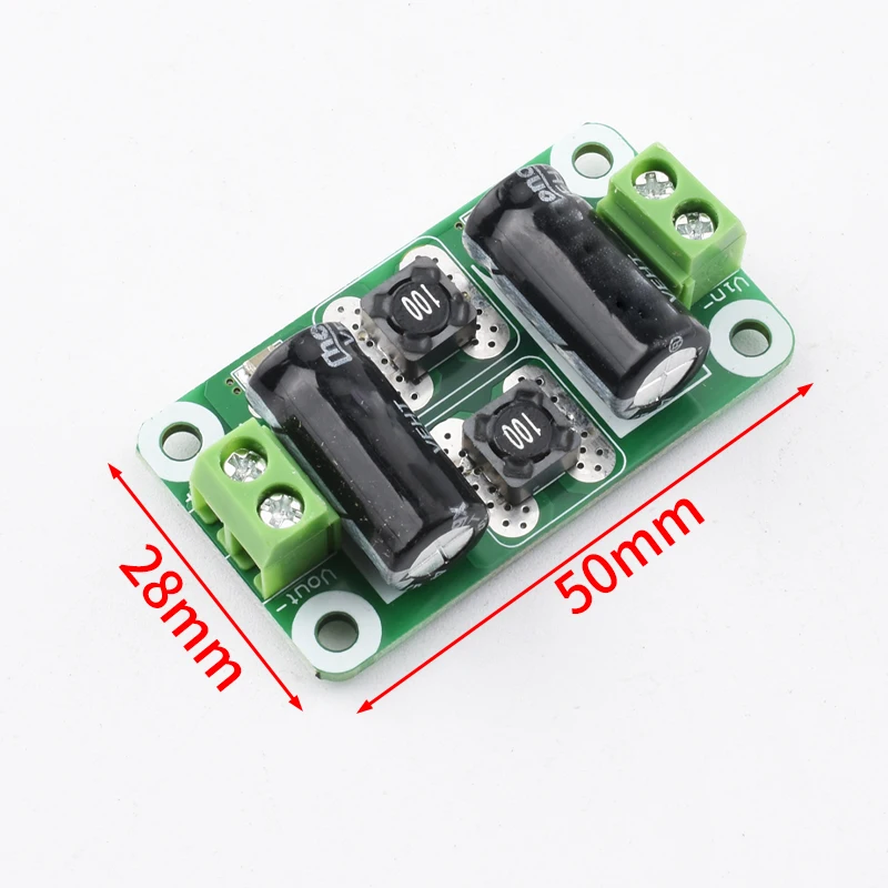 DC Power Filter Board 0-25V/0-50V 2A/3A/4A Class D Power Amplifier Module Interference Suppression Board EMI Suppression