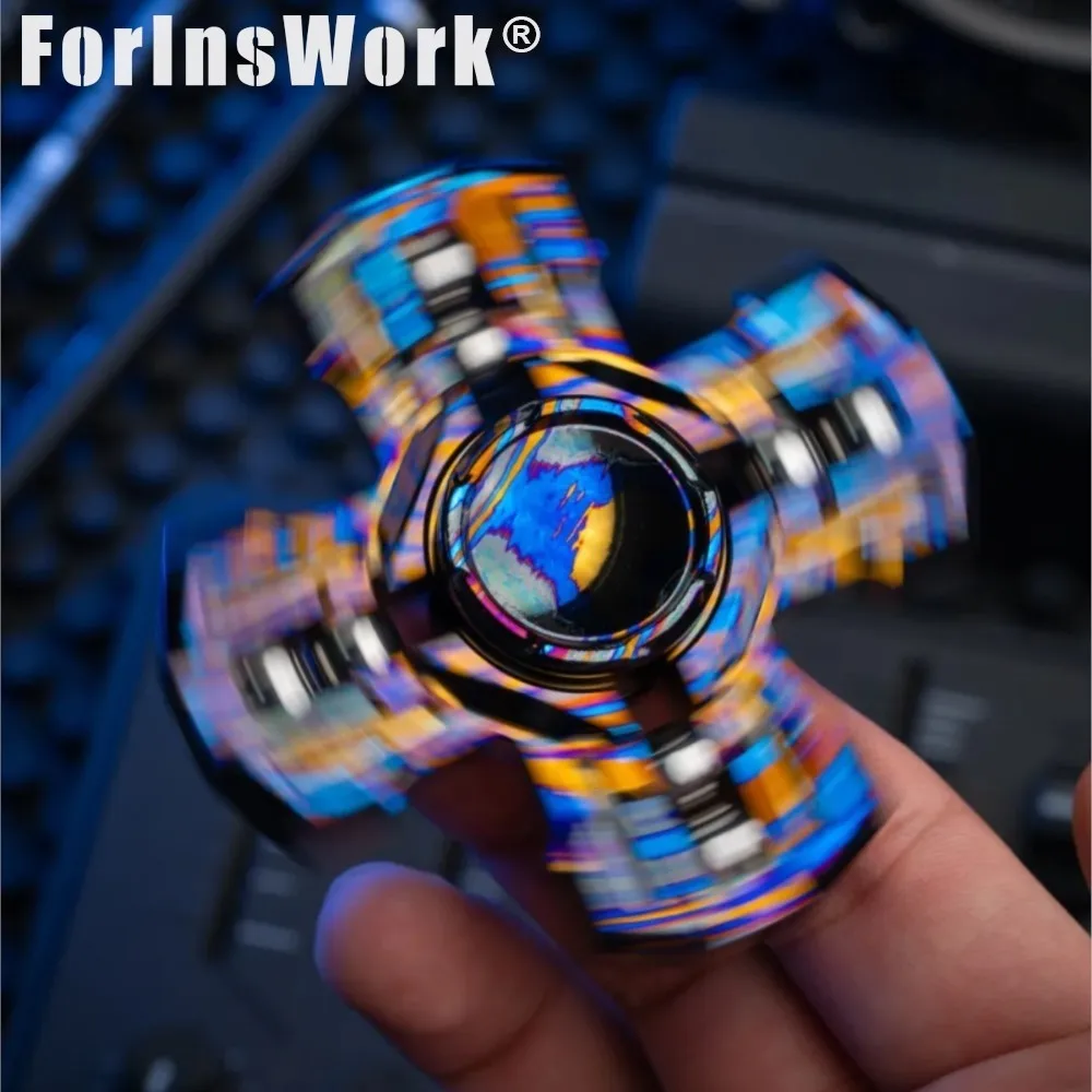 MACKIE Mokuti-woven Paladin Fidget Spinner ของเล่นหมุนได้ความเร็วสูง EDC บรรเทาความเครียด ของเล่นคลายกังวล ของเล่นบนโต๊ะ