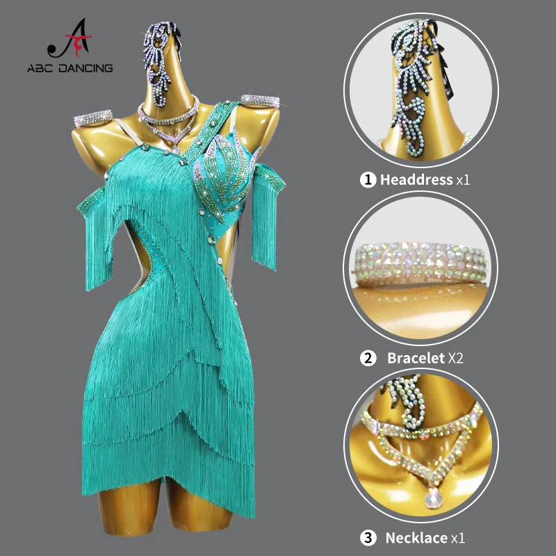 الفتيات ملابس رقص المرأة اللاتينية فستان حفلة موسيقية ممارسة الملابس مساء قاعة الرقص الأداء 2025 طفل كرنفال الأطراف مهدب البدلة #2