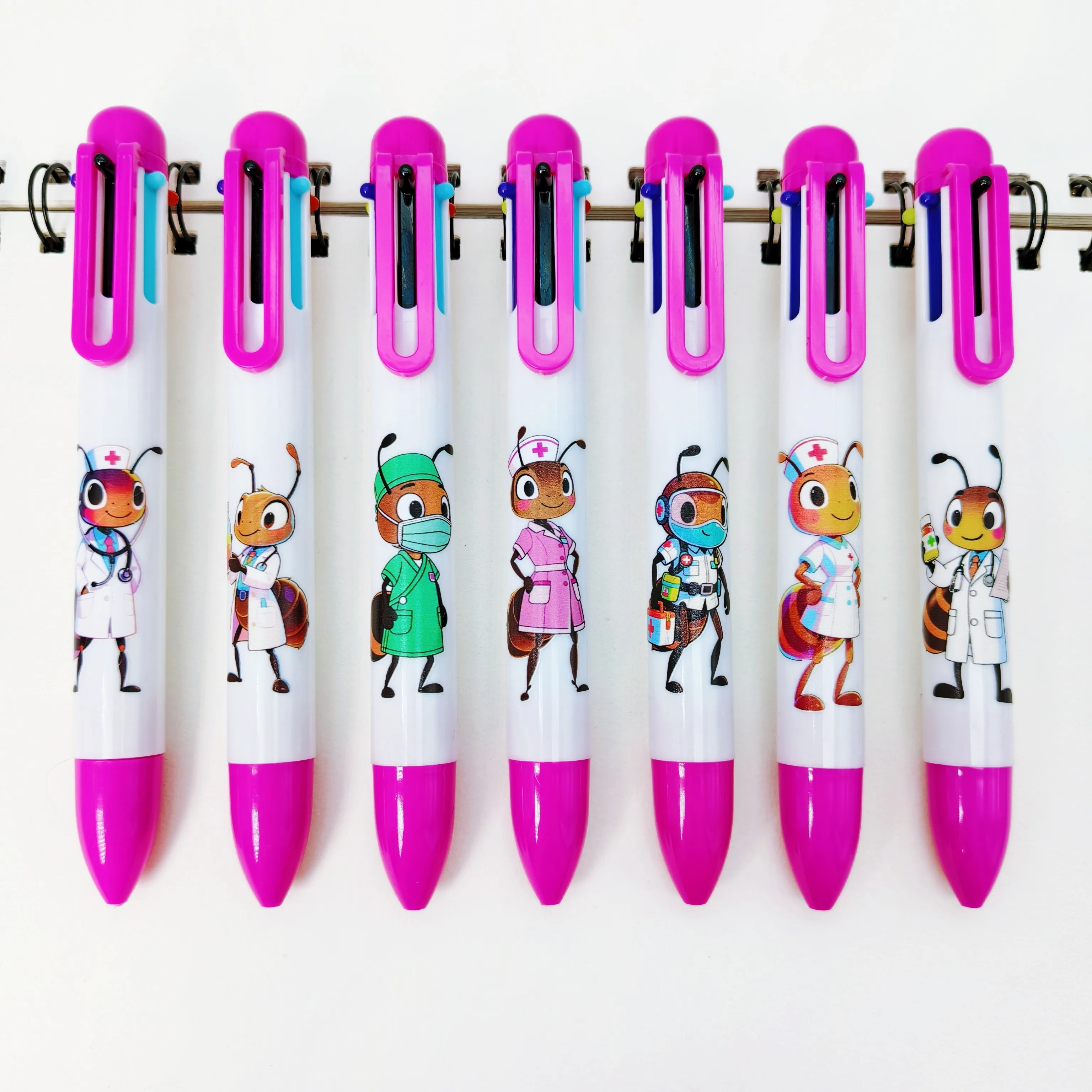 

7pcs/14pcs Medical Ant Theme Multi Color Ballpoint Pen Nurse Ant Multi Color Pen Six in One Medical Styling Pen