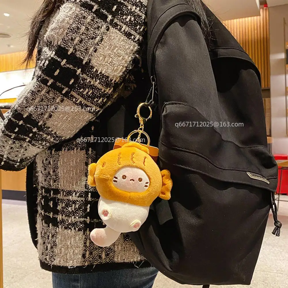 Cute Plush Kitten Keychain Creative Fashion Doll Backpack Car Key Decoration Pendant Gift