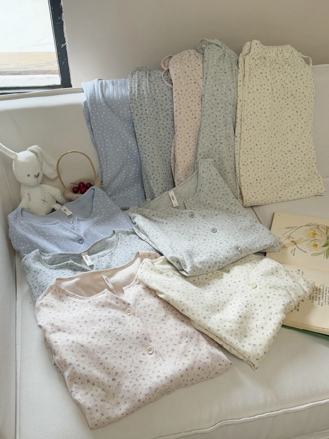 Футболка с длинным рукавом и синим сердцем, комплект брюк, женские футболки на пуговицах + прямые брюки на шнурке, хлопковая домашняя пижама с вырезами, комплекты из 2 предметов