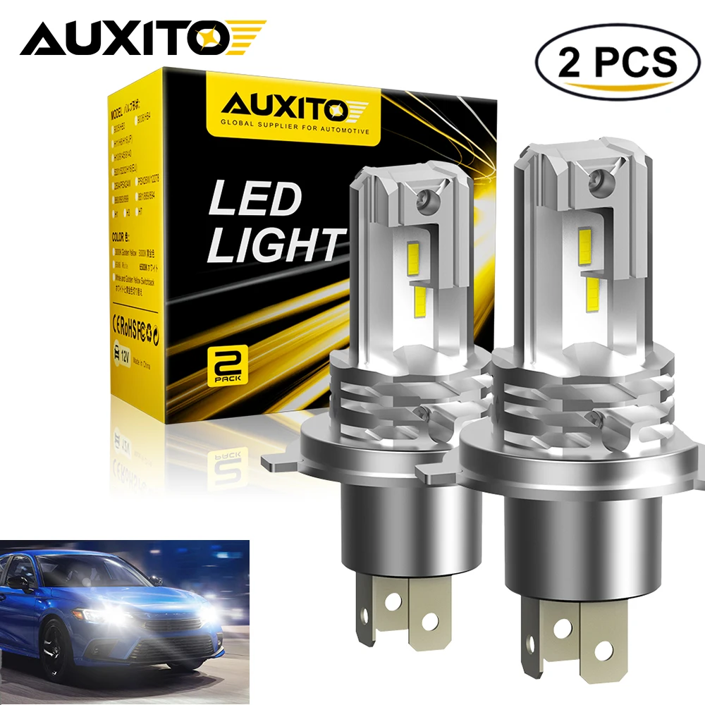 2/1Pcs H4 Led Headlight CSP LED Fanless 6000K White Super Brigh Auto Light for LADA MAZDA 3 6 CX-5 HYUNDAI Solaris Accent  Santa