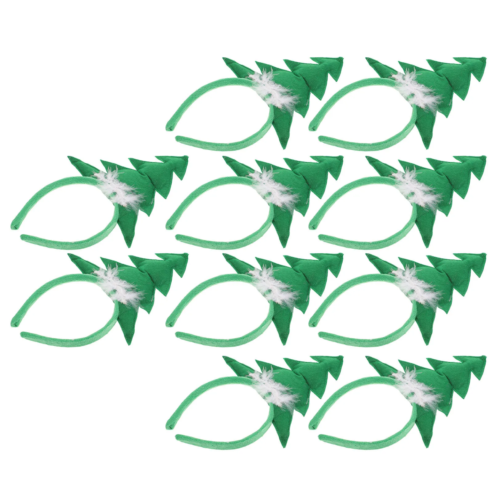 

12Pcs Christmas Tree Headband Xmas Costume Hairband Plastic Hair Hoop Holiday Party Festival Dress Up Photo Prop