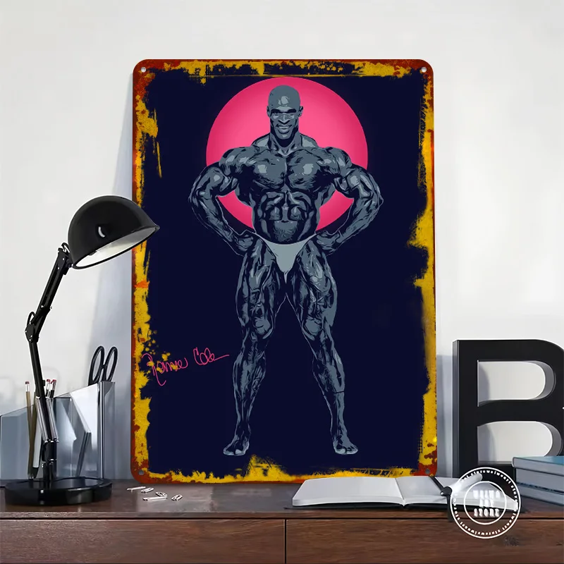Ronnie Coleman Fitness Poster Customized Vintage Metal Signs Wall Art Retro Tin Plaque for Setup Decorations Decoration Garage