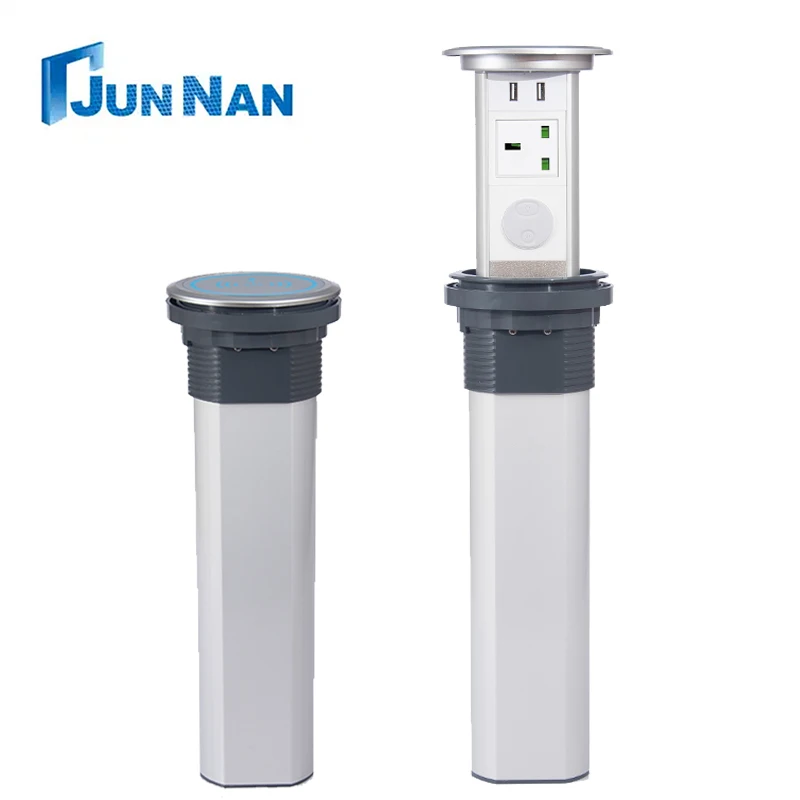 Industrial Tabletop Pop up Socket Power Strip with 2 Ports Electric Plug