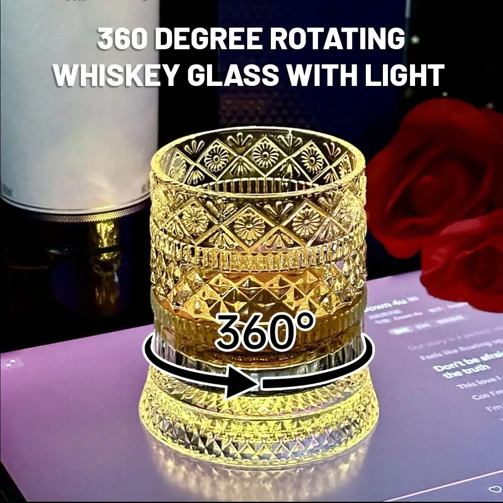 Vaso Giratorio para Whisky, Copa de Cerveza de Cristal Creativa, Molde para Licor Antiestrés, Vaso Recto para Beber, Base para Vino, Bourbon y Cócteles