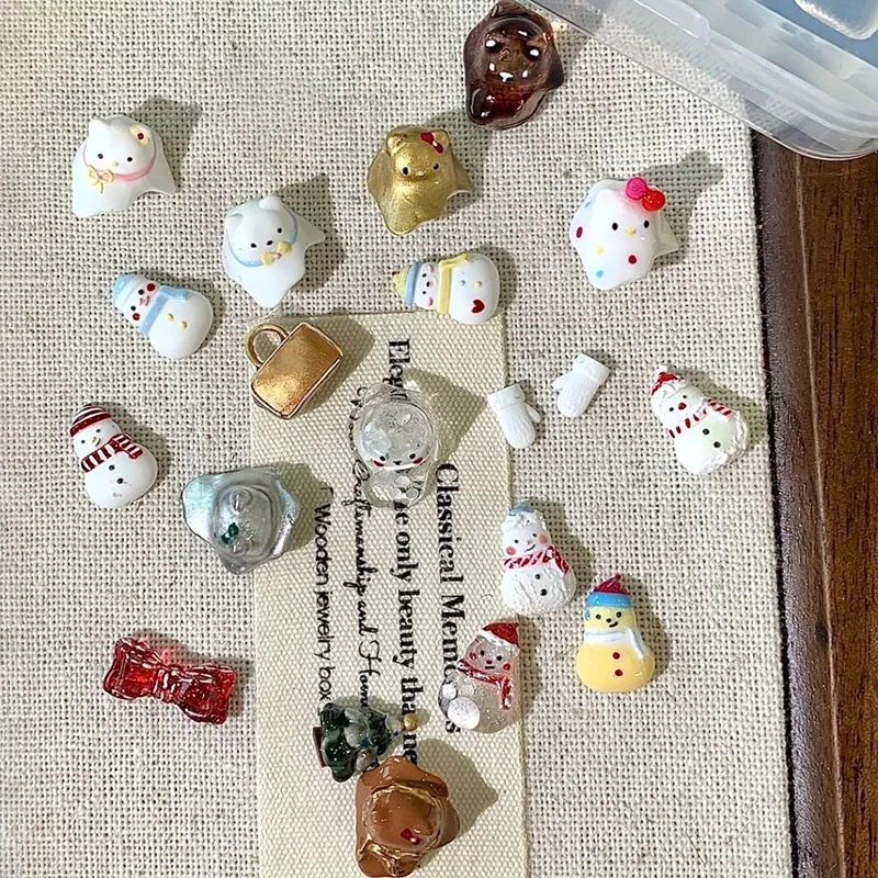 Presente de natal silicone boneco de neve escultura de unhas molde decorações de unhas design diy placa de carimbo estereoscópico ferramentas de manicure