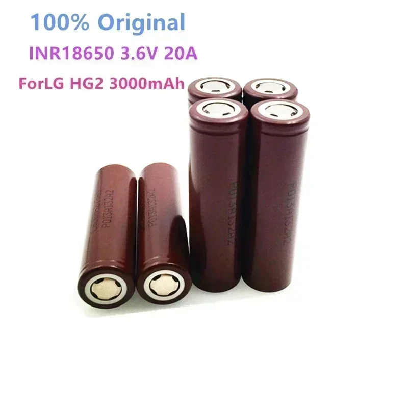 hg2 18650 bateria de lítio 3000mah descarga de alta potência da bateria carregável descarga de alta potência 20a alta corrente