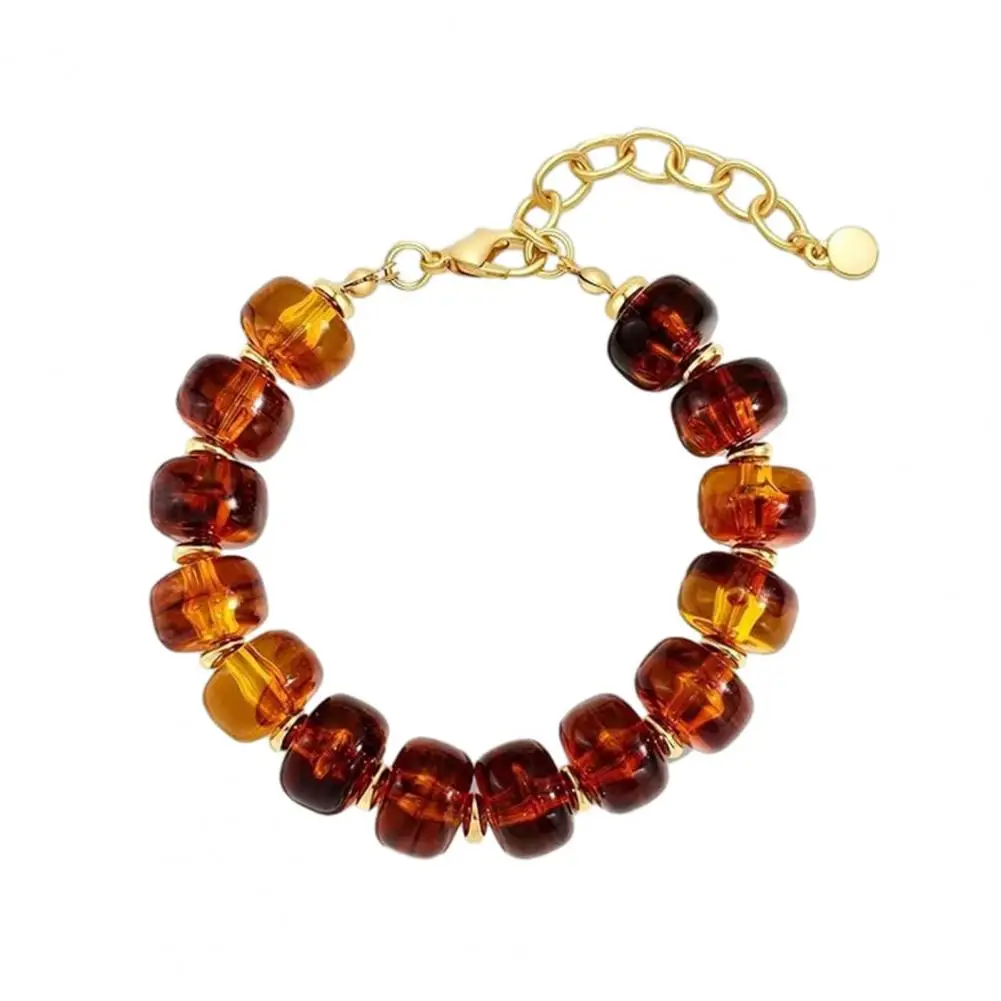 

Comfortable Wrist Accessory Bohemian Multi-layered Resin Beaded Bracelet Adjustable Length Wrist Accessory Versatile Women’s