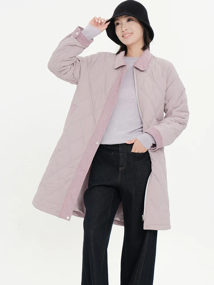 

Bukhara Original Women's Cotton Jaet Collared Loosely Fit Mid-Length Commuter Sle Winter 2025 Warm Thi Zipper Closure