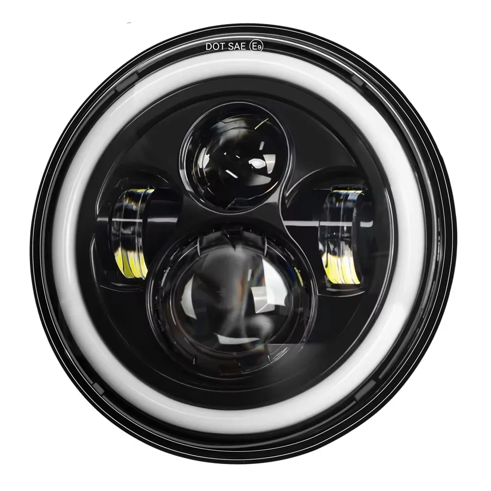 

Универсальная 7-дюймовая светодиодная фара DRL H4 для мотоциклов Harley, Yamaha, Honda, 7-дюймовая фара