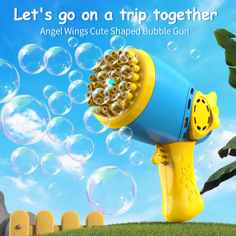 40-gaats handheld engelenvleugel bubble machine automatisch speelgoed bubble gun outdoor bruiloft evenement rekwisieten verjaardagsfeestje gunsten outdoor wa