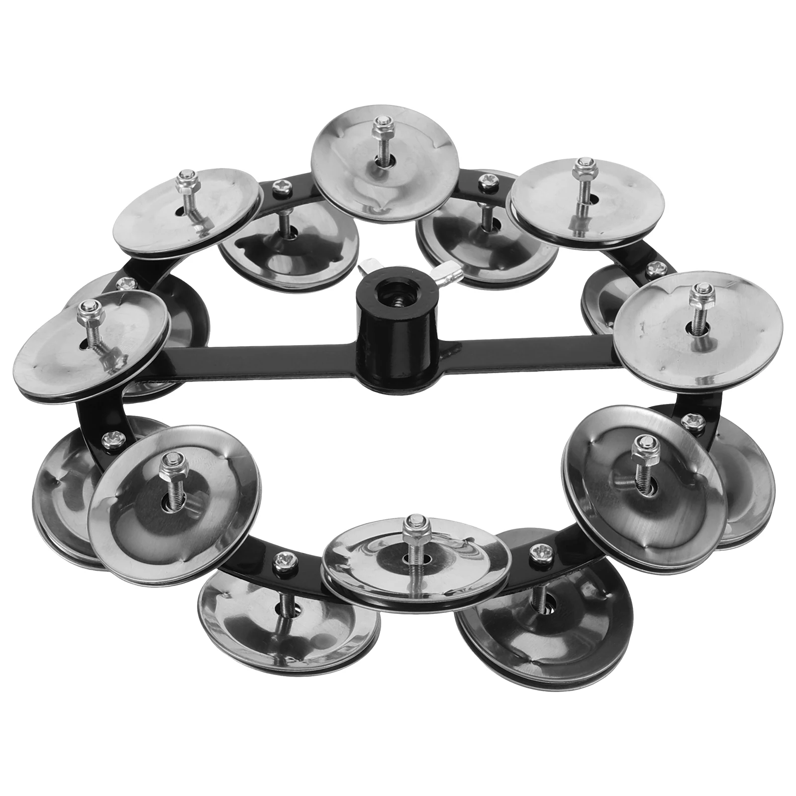 

Hi-Hat Tambourine Double Row Cymbal For Drum Set Durable Percussion Accessory Loud Sound Instrument Part