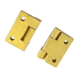 2pcs Solid Brass Hinges Mini Butt Hinge 90 Degree Positioning 19*12.5mm Jewelry Box Wooden Gift Case Model Dolls House Cabinet