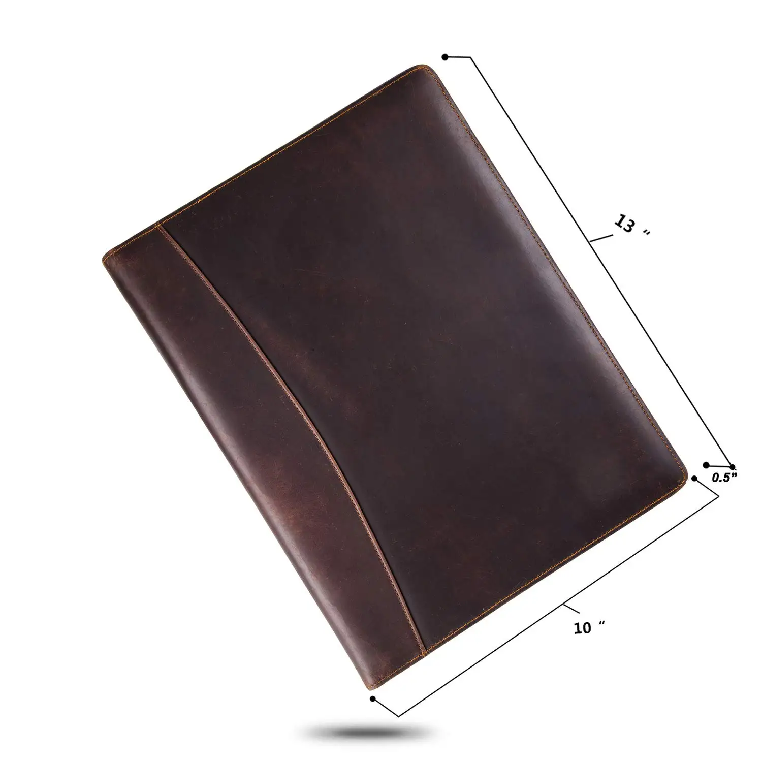 Vintage Couro Genuíno Multi Funzenia Organizador A4 Pasta Legal Clipboard 10.5 Caso 33.5X 25.4X3Cm
