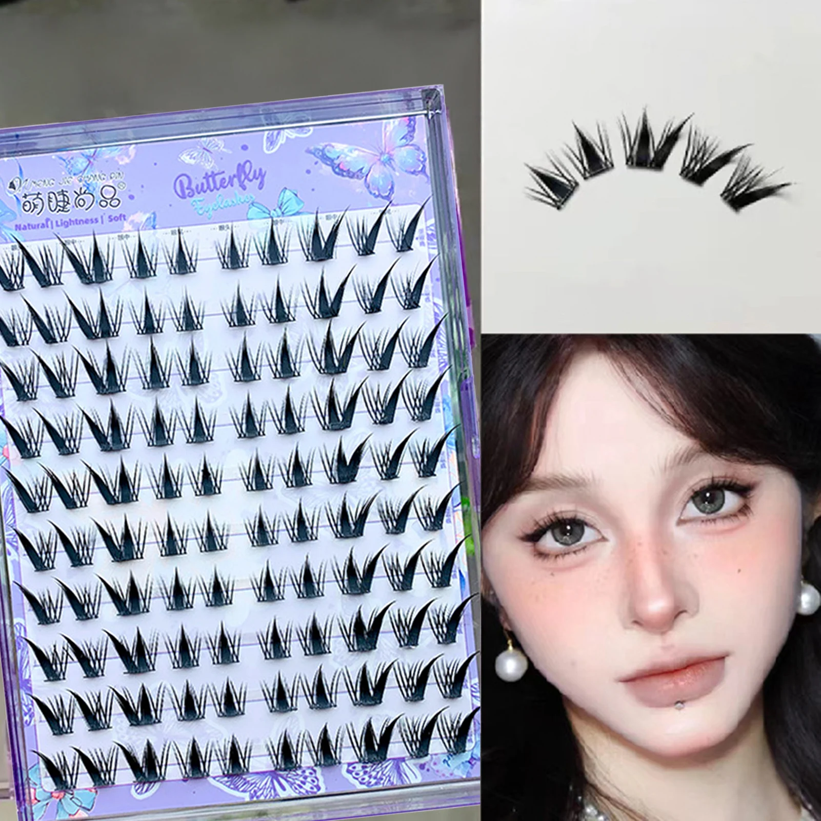 Daily 9-13MM Eyelash Clusters Ultra-Light Reusable Strip Lashes Ideal for Cosplay and Costume Parties