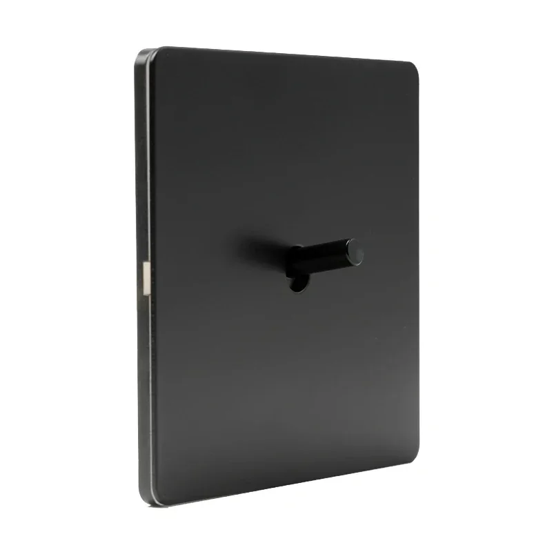 Matte Black Stainless Steel Panel Wall Light 1-4 Gang 2 Way Toggle Switch EU Socket for Home Improvement