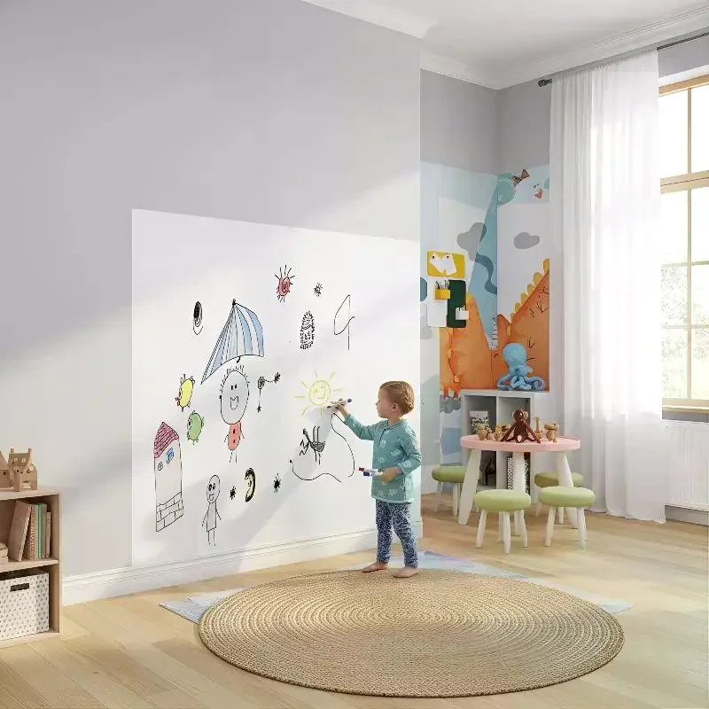 Reusable 45x60CM Electrostatic Whiteboard Sticker Wall Mounted Static Cling Easy Peel for Home School Office