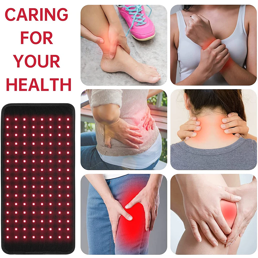 Red and Infrared Light Therapy Belt, LED Pain Relief Flexible Wearable Deep Therapy Pad for Back Joint Muscle Pain Relief Device