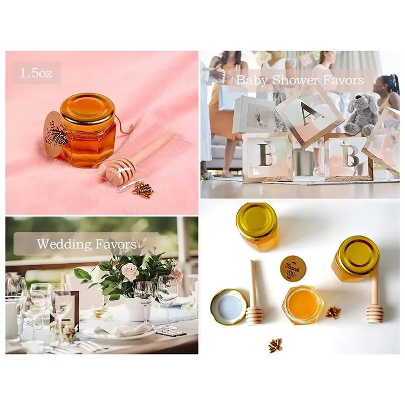

TFORU-20 Pack 45Ml Mini Honey Jars With Bee Pendants, Jutes - Perfect For Party Favors And Wedding Favors