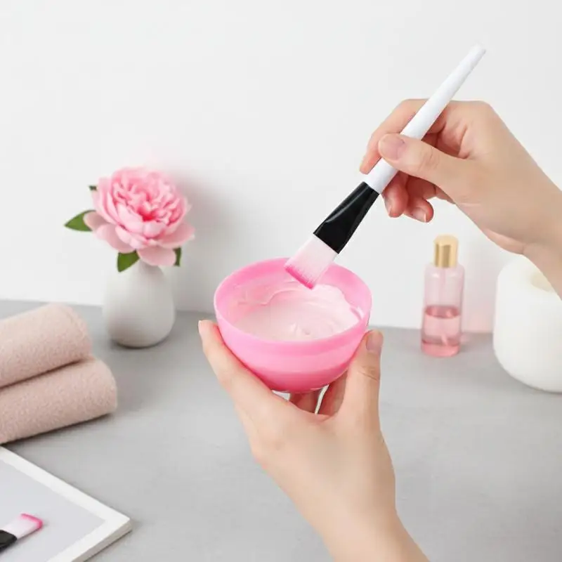 Juego de 4 Tazones para Mezclar Mascarillas Faciales con Cucharas Medidoras y Brocha Suave para Aplicación Profesional de Mascarillas de Arcilla en Casa