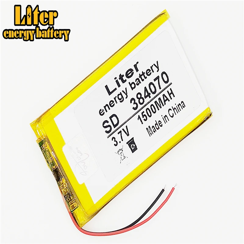 3.7V,1500mAH 384070 polymer lithium ion / Li-ion battery for Smart watch,GPS,mp3,mp4,cell phone,speaker