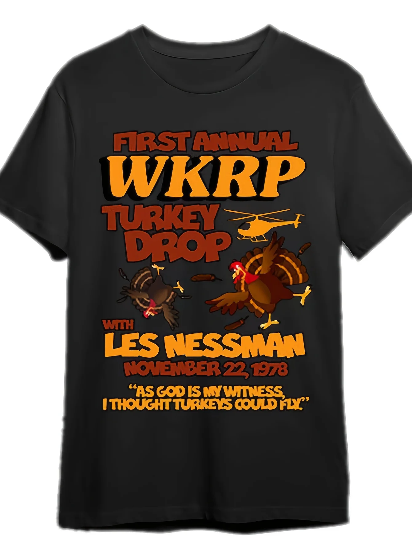 

Thanksgiving TV Show Inspired Turkey Drop T-Shirt 100% Cotton O-Neck Short Sleeve Summer Casual Mens T-shirt Streetwear