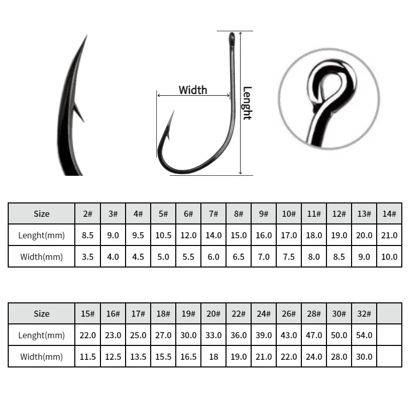 50pcs Fish Jig Hook Japan High Carbon Steel Fly Fishing Tackle Circle Hooks Carp Hook Octopus hooks Fishing Gear Curved back