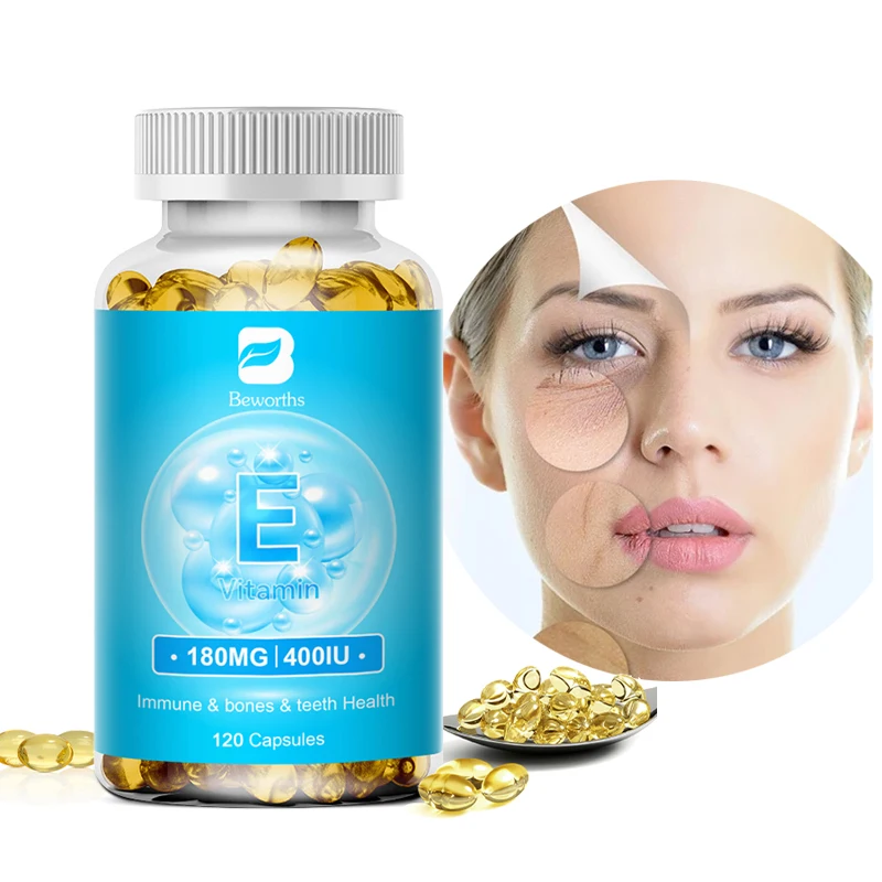 

BEWORTHS Vitamin E Capsules Dl-Alpha Dietary Supplement for Antioxidant Skin Care Delaying Aging Beauty Health