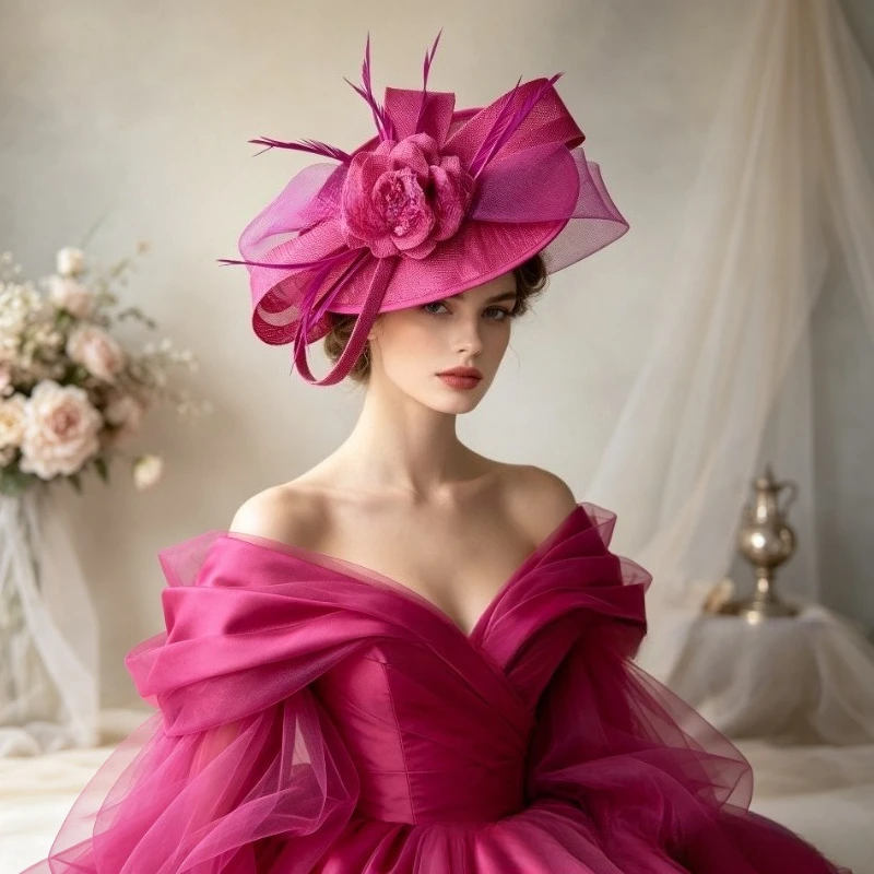 Women Fascinator Hat Veil Accessories Headband Bridal Hair Clip Headwear Kentucky Derby Cocktail Party Festival Hat For Race