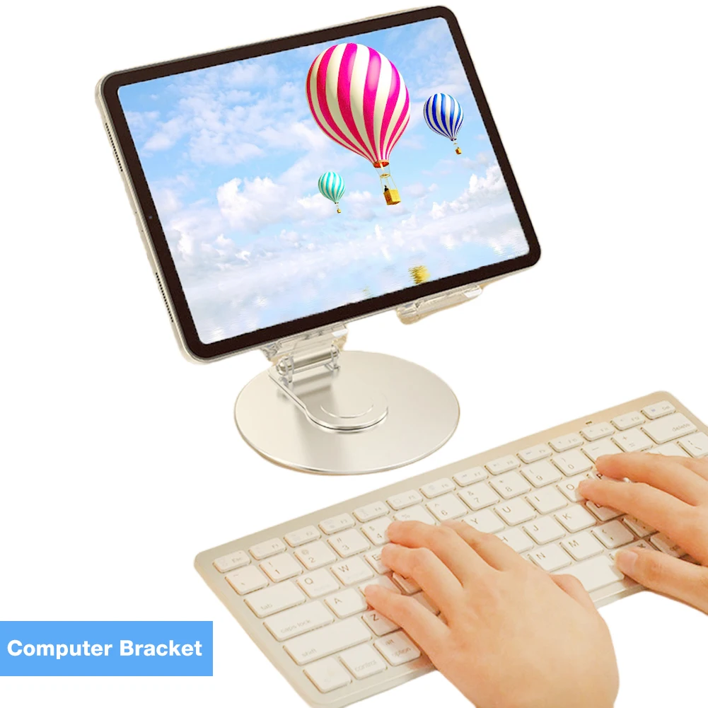 

Акриловая подставка для планшета, складной кронштейн для планшета 360° ° Вращающийся прозрачный держатель для планшета, регулируемый для домашнего офиса