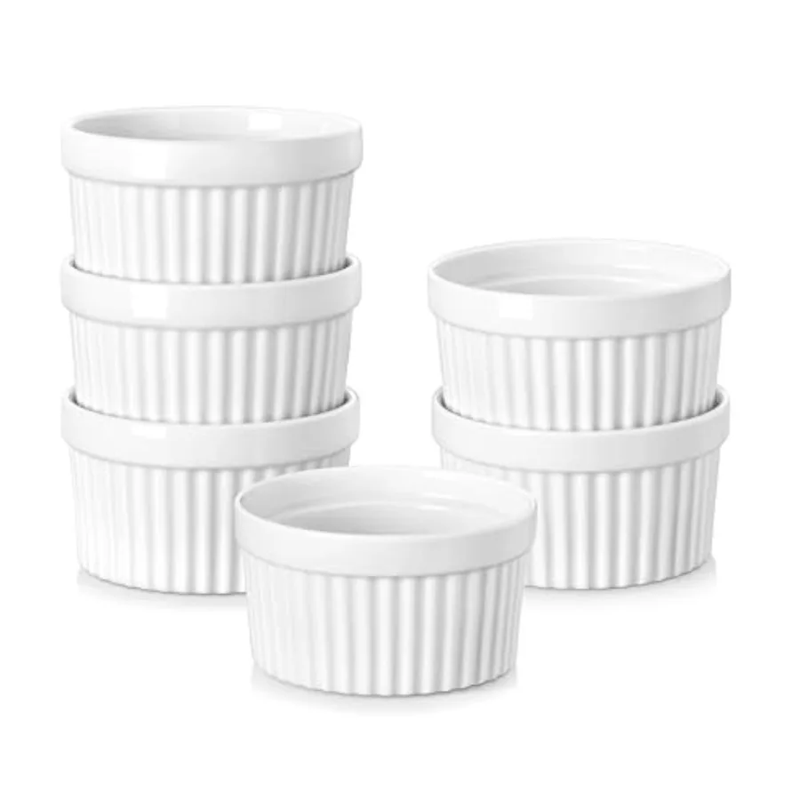 

Ramekins Oven Safe, Porcelain Creme Brulee Ramekins Pudding Custard Cups Small Ceramic Souffle Dishes Ramakan Ramiken Ramicans