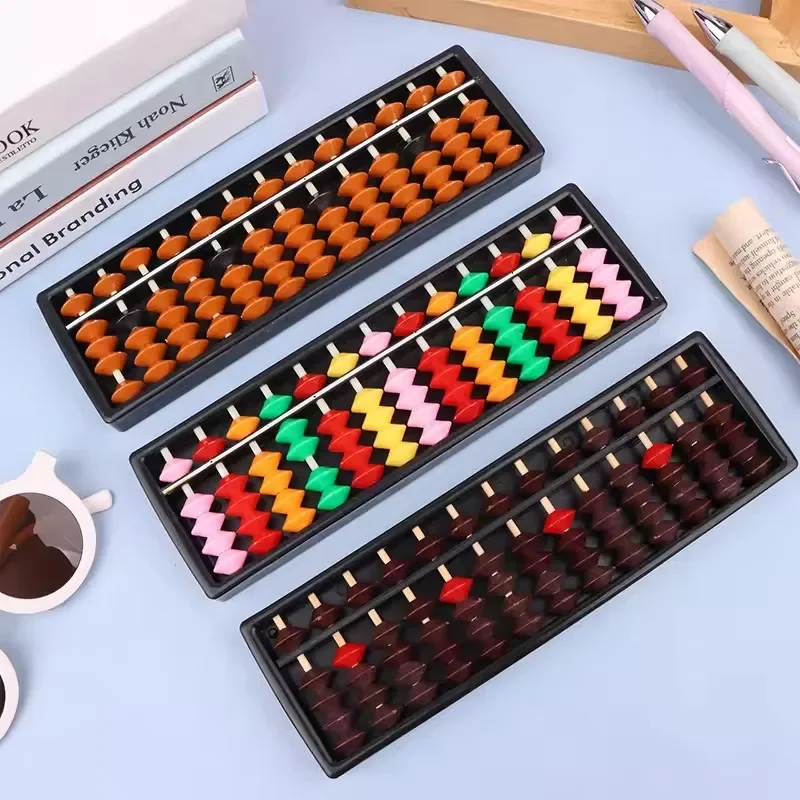 Tragbare Chinesische 1PC Mathematik Lernen Werkzeug Für Kinder 13 Ziffern Spalte Abacus Arithmetik Soroban Berechnen Spielzeug Zählen