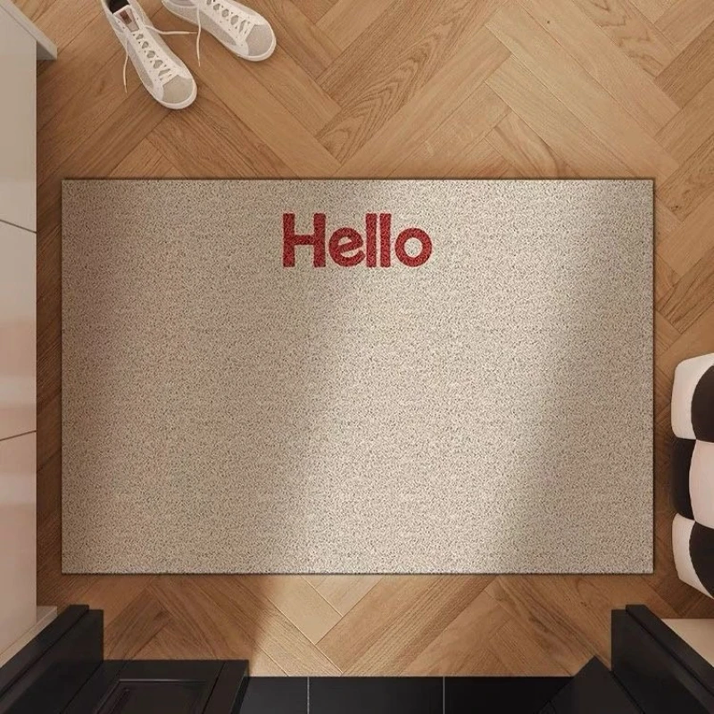 Solid Color Simple Silk Circle Entrance Mat Can Be Cut Entrance of The Foyer Foot Rubbing Dust Removal Door Rug Modern Home