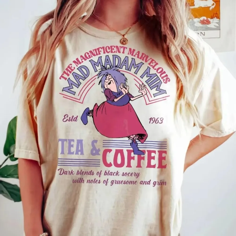 Vintage Mad Madam Mim Excalibur Shirt, Disney Villains All-season Cotton Streetwear Gothic Women Clothes Vintage T Shirt Women #1