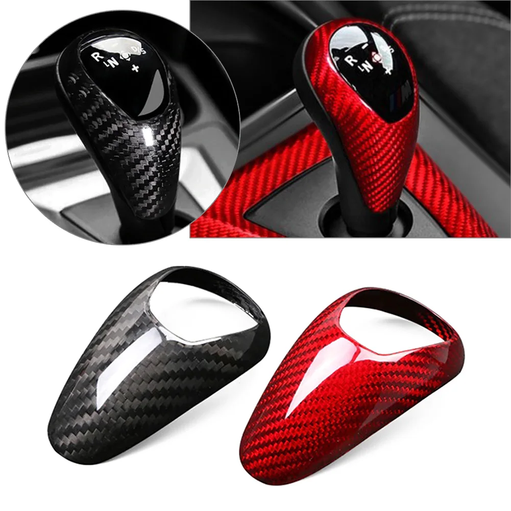 Car Interior Gear Shift Knob Cover Carbon Fiber Stickers Trim Decorated Black/Red for BMW F10 F12 M2 M3 M4 M5 X5M X6M