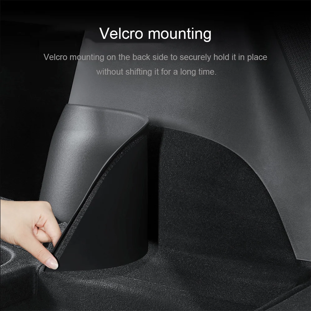 For Tesla Model Y 2021-2023 Car Rear Trunk Side Guards TPE Cover Fluff Surface Corner Protection Shell Auto Rear Trunk Protect